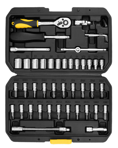 TOPEX Dugókulcskészlet + bitkészlet 1/4" 46db 38D640
