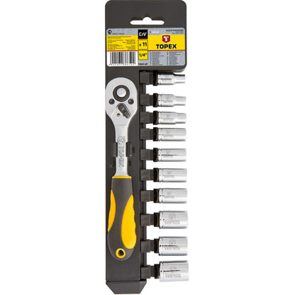 TOPEX Dugókulcskészlet 1/4" 11R 38D650