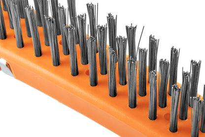 NEO TOOLS Drótkefe, acél, 3x19 sor, kaparóval 39-012