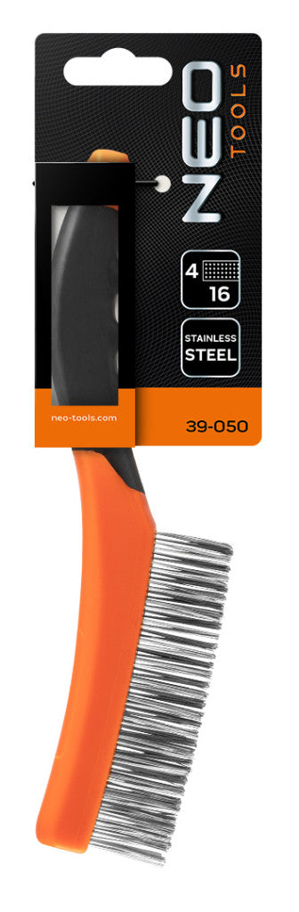 NEO TOOLS Drótkefe, rozsdamentes, 4x16 sor 39-050