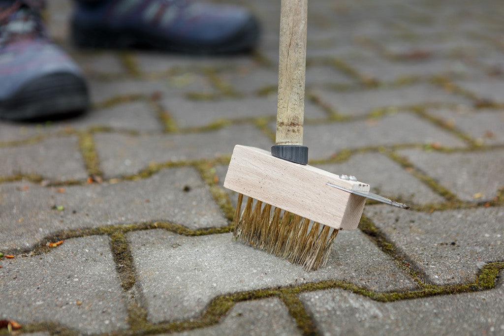 NEO TOOLS Drótkefe térkőtisztításhoz, fugakaparó pengével 39-220