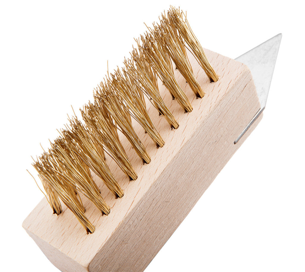 NEO TOOLS Drótkefe térkőtisztításhoz, fugakaparó pengével 39-220