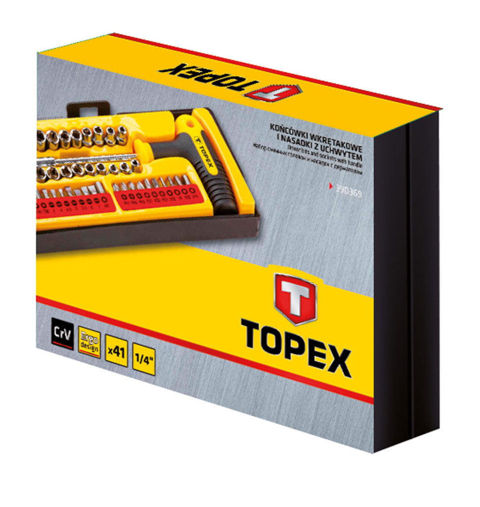 TOPEX Csavarhúzó bitkészlet 41db 39D369
