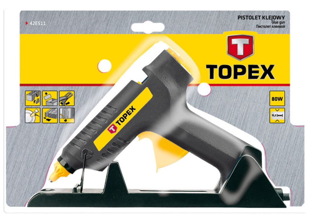 TOPEX Ragasztópisztoly 11mm, 80W, GS/CE 42E511
