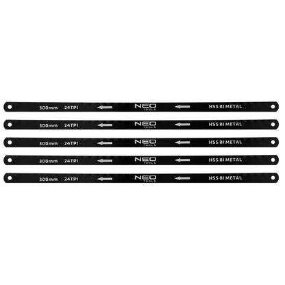 NEO TOOLS FÉMFŰRÉSZLAP készlet 300x12, 5mm, 5db, HSS Bimetal 43-355
