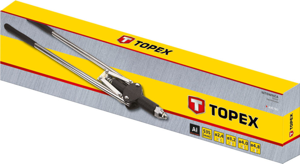 TOPEX POPSZEGECSHÚZÓ KÉTKAROS, 2.4, 3.2, 4.0, 4.8mm 43E780