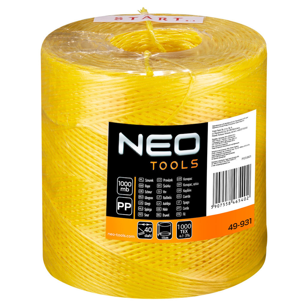 NEO TOOLS Polipropilén PP zsinor 1000 m 49-931