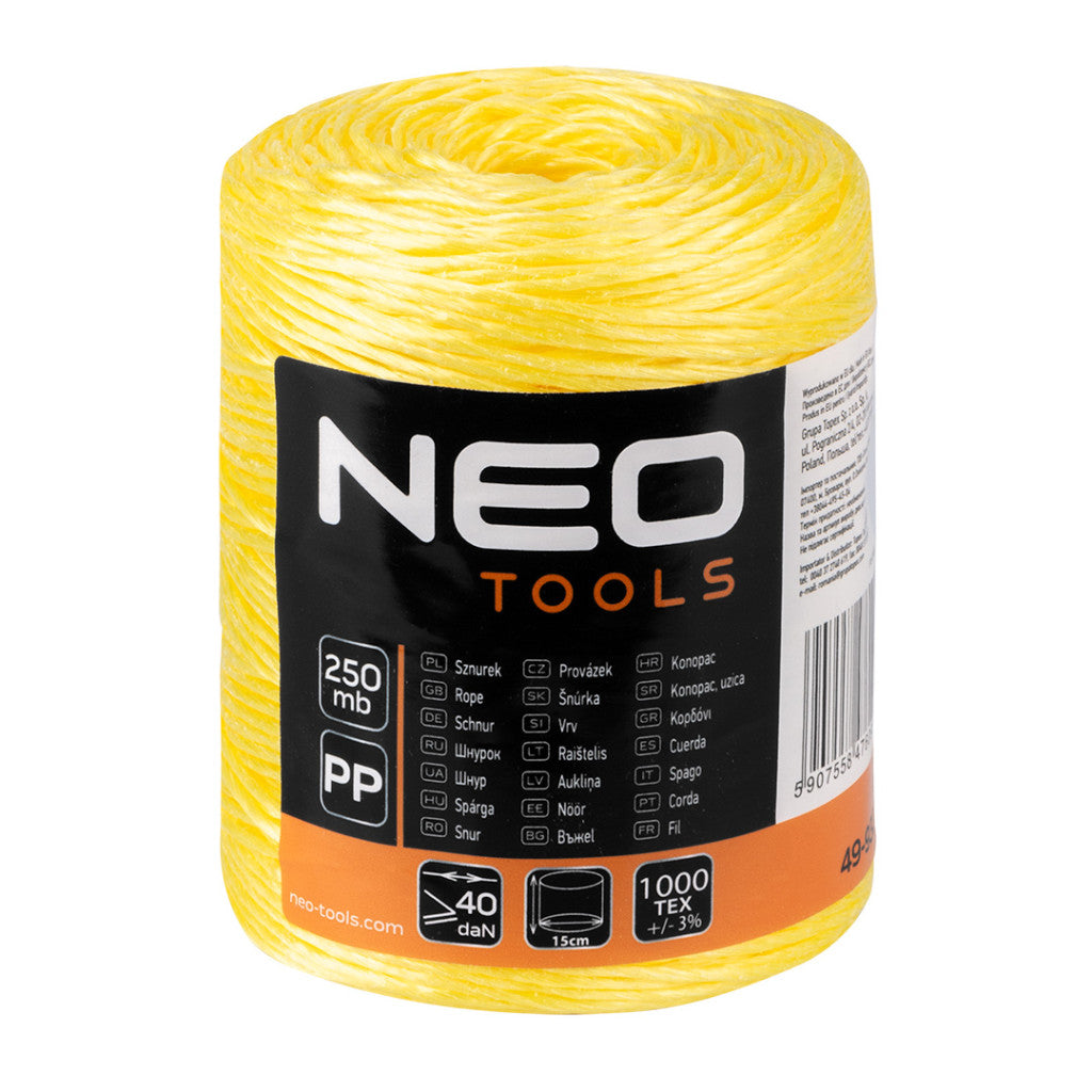 NEO TOOLS Polipropilén, PP, zsinór, 250m 49-932