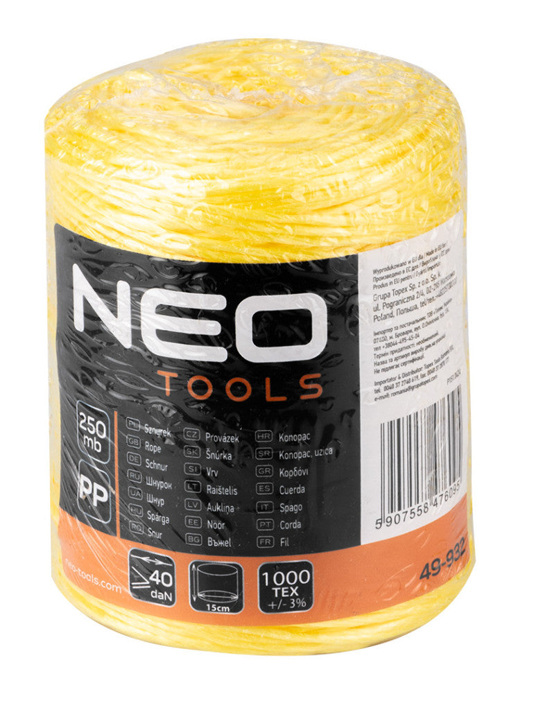 NEO TOOLS Polipropilén, PP, zsinór, 250m 49-932