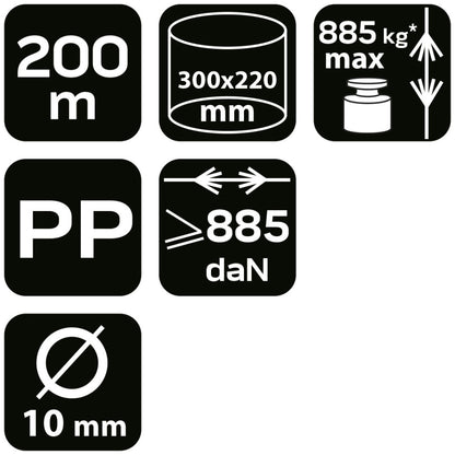 NEO TOOLS Kötél, fonatolt polipropilén 10mm/ 200m 49-945
