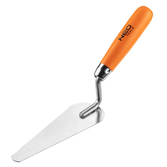 NEO TOOLS Stukkókanál, keskeny macskanyelv, rozsdamentes, 165x17x54mm, fa markolat 50-122