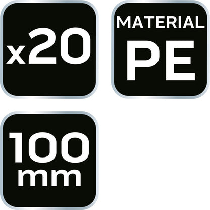 NEO TOOLS Szintezőtalp, aljzatkiegyenlítéshez, öntapadós, műanyag, 100mm, 20db/cs 50-430