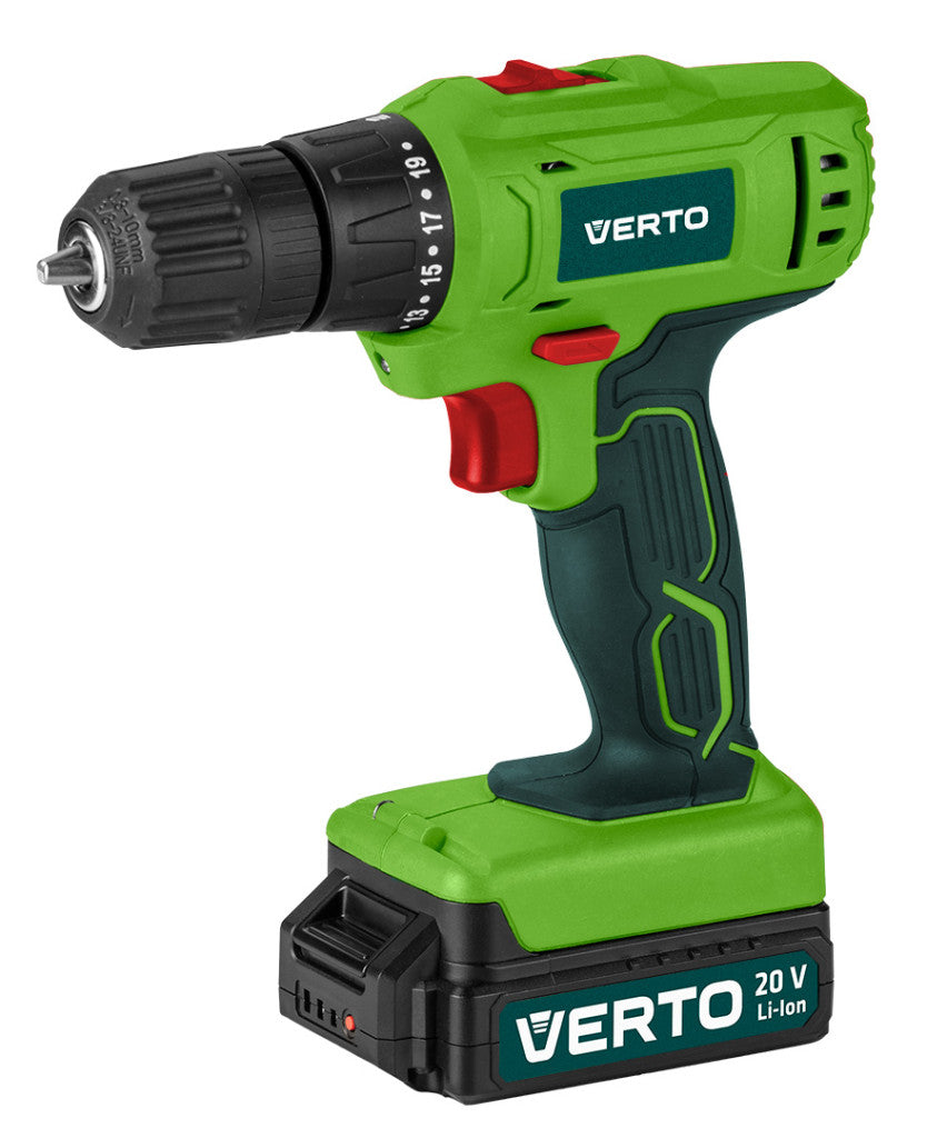 VERTO Akkus fúró, lámpával 2x18V,Li-Ion/1.5 Ah, koffer 2 év garanciával 50G293