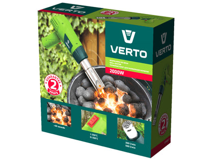 VERTO Elektromos BBQ grillgyújtó 2000W 2 év garanciával 51G511