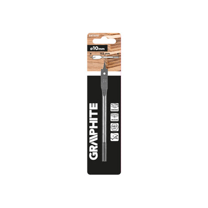 GRAPHITE Lapos marófúró, 1/4" hatszög szár, 10x152mm 54T500