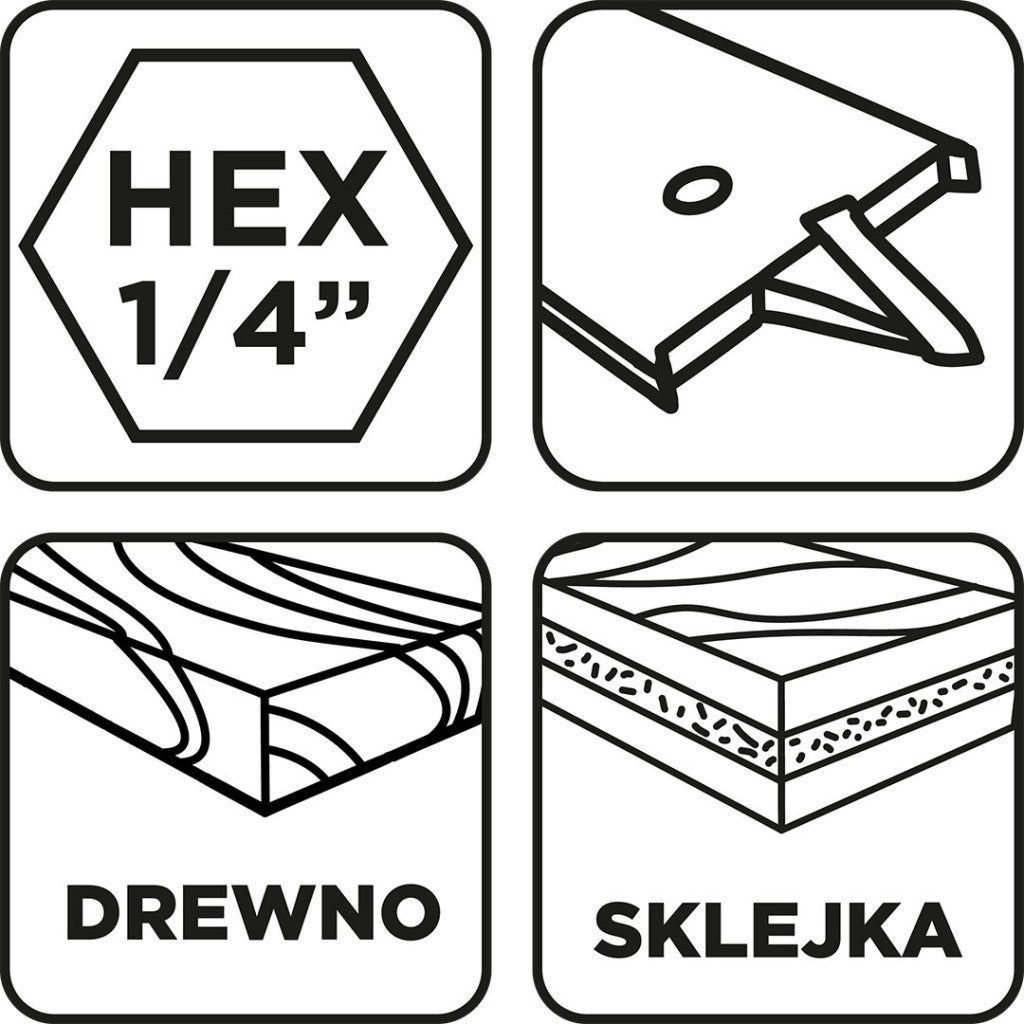 GRAPHITE Lapos marófúró, 1/4" hatszög szár, 16x152mm 54T503