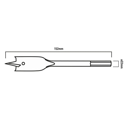 GRAPHITE Lapos marófúró, 1/4" hatszög szár, 22x152mm 54T506