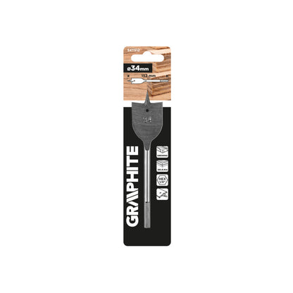 GRAPHITE Lapos marófúró, 1/4" hatszög szár, 34x152mm 54T512