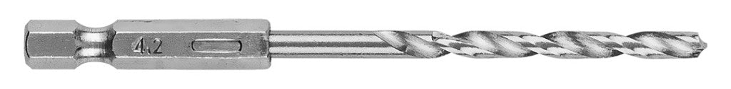 GRAPHITE Csigafúró, 1/4" hatszög szárral, HSS DIN 338, 4,2mm, 2db/cs 54T706