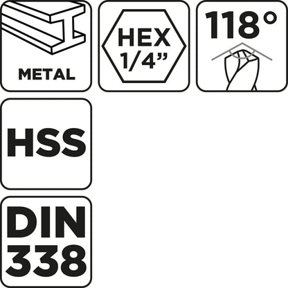 GRAPHITE Csigafúró, HSS DIN 338, 1mm, 3db/cs 54T980