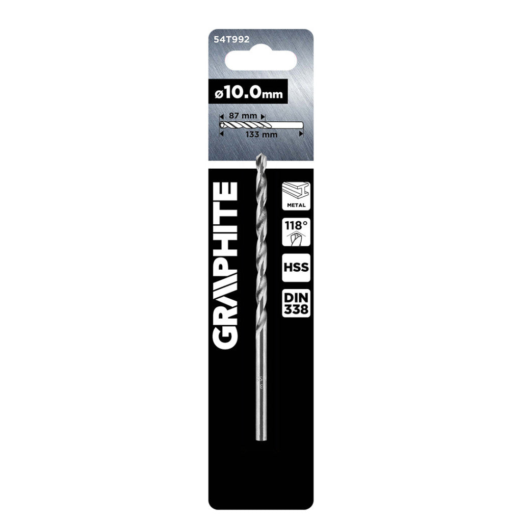 GRAPHITE Csigafúró, HSS DIN 338, 10mm 54T992