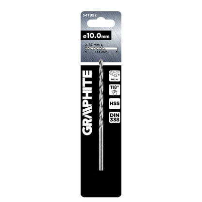 GRAPHITE Csigafúró, HSS DIN 338, 10mm 54T992