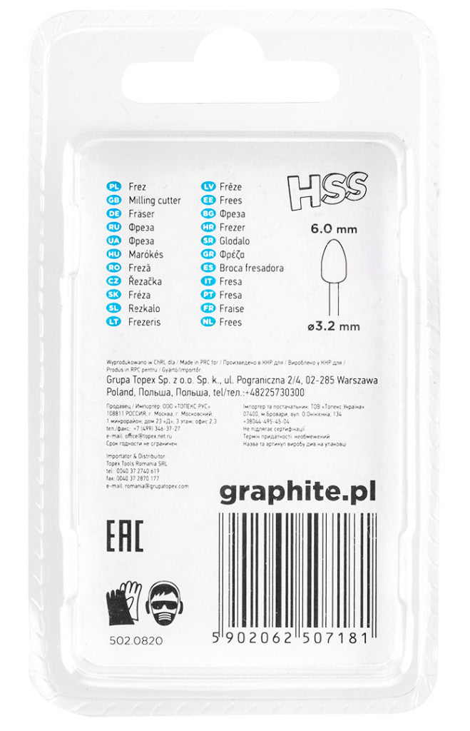 GRAPHITE Csapos turbómaró 6.0mm, töltény, szár 3.2mm, 2db 55H061