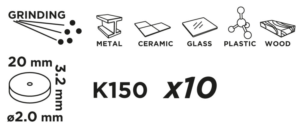 GRAPHITE Vágótárcsa, korund/szilícium-karbid, 20mmx2.0mm, 10db 55H071