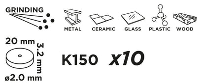 GRAPHITE Vágótárcsa, korund/szilícium-karbid, 20mmx2.0mm, 10db 55H071