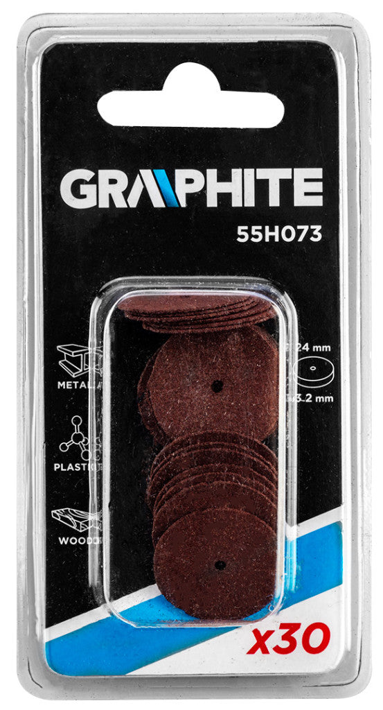 GRAPHITE Vágótárcsa, Korund/szilícium-karbid, 24x3.2mm, 30db 55H073
