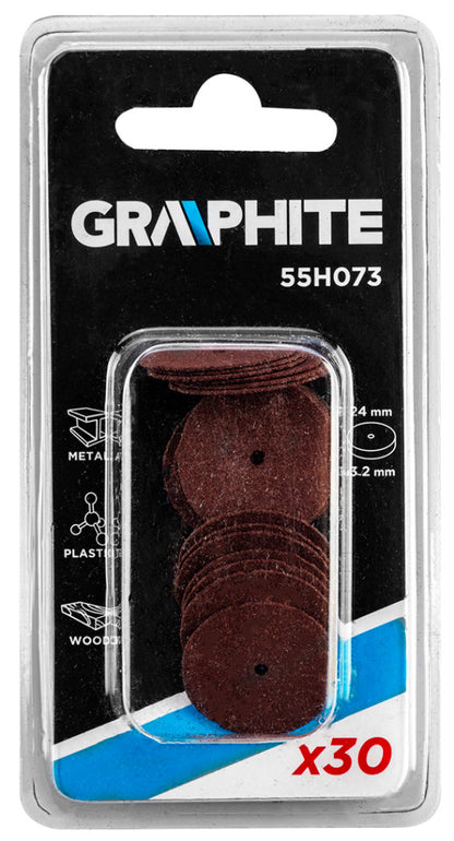 GRAPHITE Vágótárcsa, Korund/szilícium-karbid, 24x3.2mm, 30db 55H073