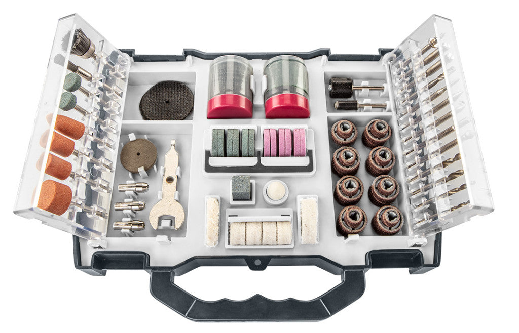 GRAPHITE Tartozékkészlet mini fúró- és csiszológéphez 99db 55H084