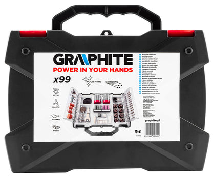 GRAPHITE Tartozékkészlet mini fúró- és csiszológéphez 99db 55H084