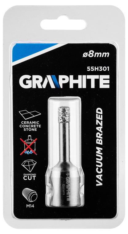 GRAPHITE Körkivágó, gyémántos 8mm x M14 55H301