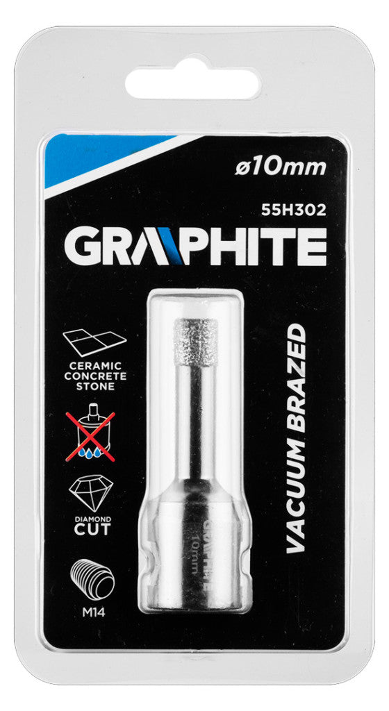 GRAPHITE Körkivágó, gyémántos 10mm x M14 55H302