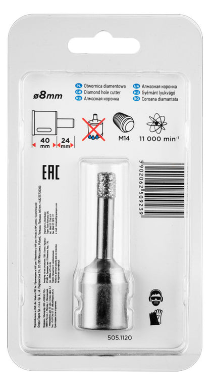 GRAPHITE Körkivágó, gyémántos 10mm x M14 55H302
