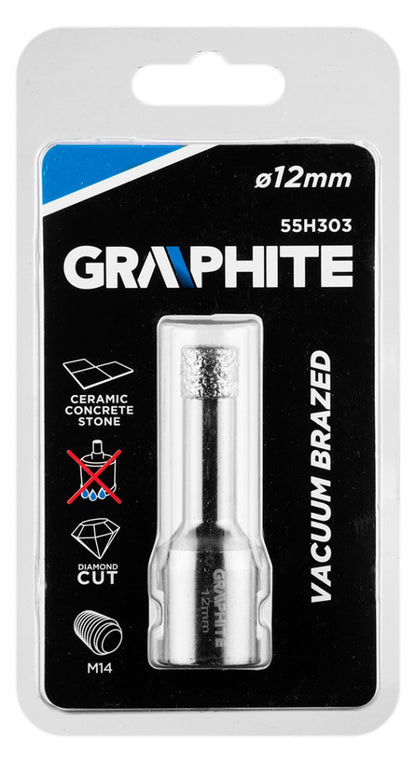 GRAPHITE Körkivágó, gyémántos 12mm x M14 55H303