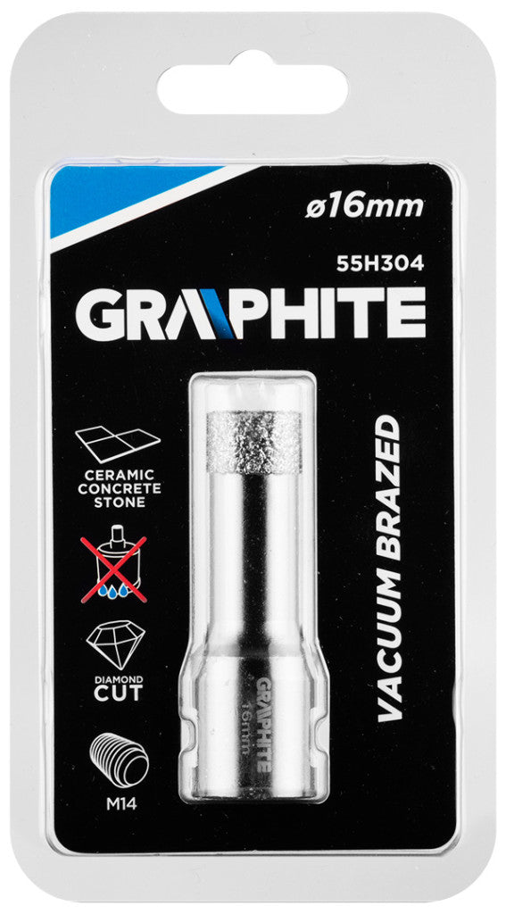 GRAPHITE Körkivágó, gyémántos 16mm x M14 55H304