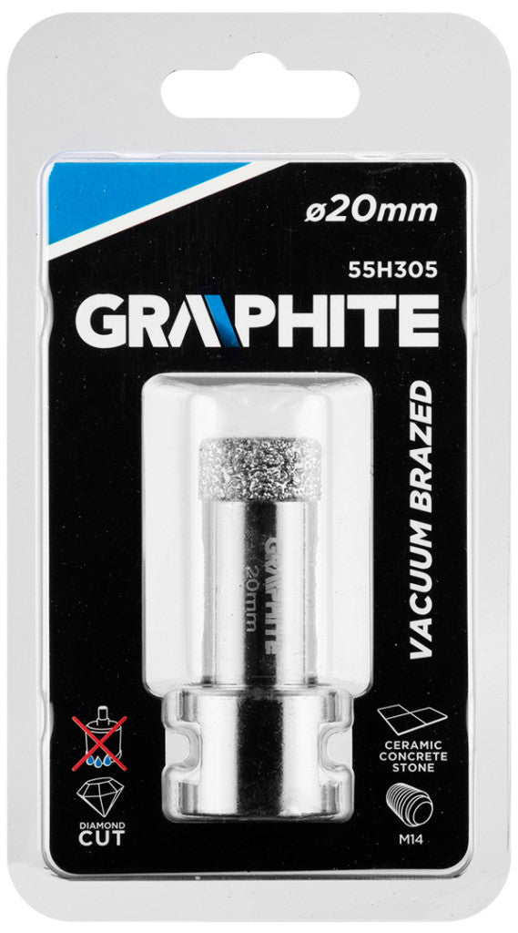 GRAPHITE Körkivágó, gyémántos 20mm x M14 55H305