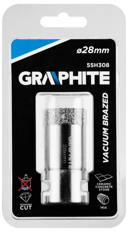 GRAPHITE Körkivágó, gyémántos 28mm x M14 55H308
