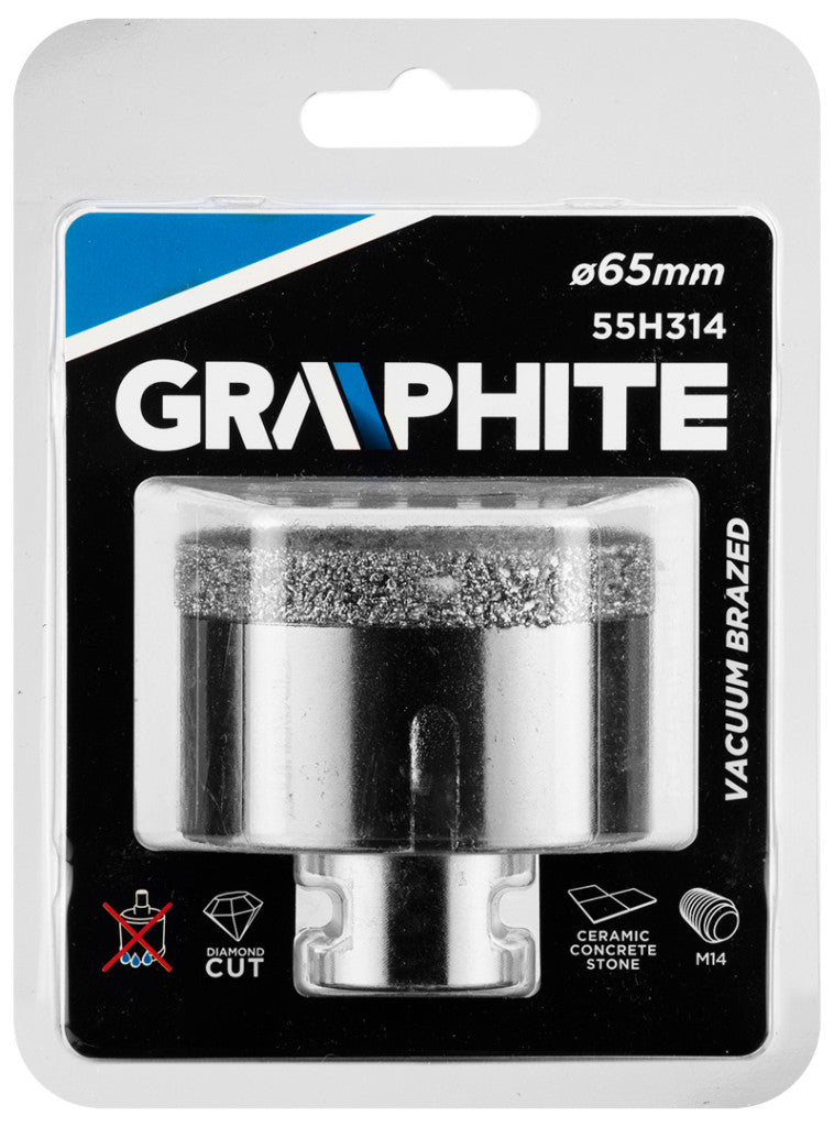 GRAPHITE Körkivágó, gyémántos 65mm x M14 55H314
