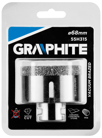 GRAPHITE Körkivágó, gyémántos 68mm x M14 55H315