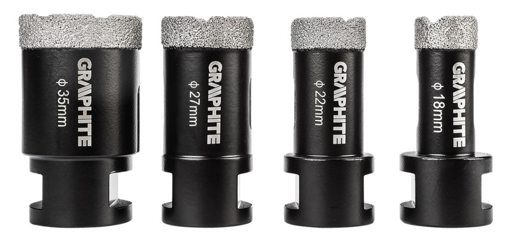 GRAPHITE Körkivágó készlet, gyémántos, M14, 18,22,27,35mm 55H318