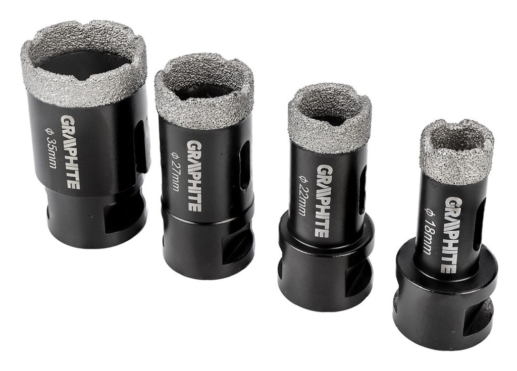 GRAPHITE Körkivágó készlet, gyémántos, M14, 18,22,27,35mm 55H318