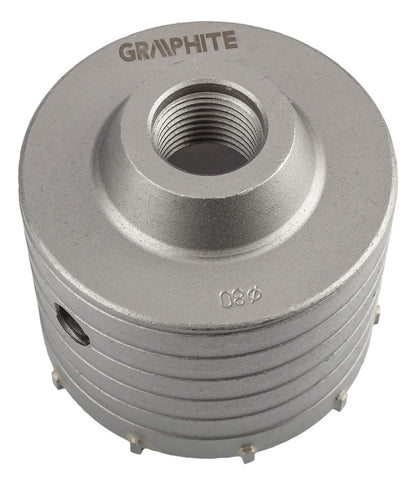 GRAPHITE Koronafúró, körkivágó, 80 mm, hatszög szárral, központfúróval 55H325