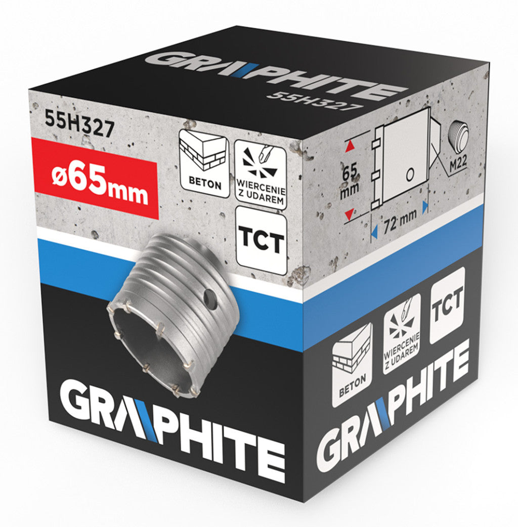 GRAPHITE Koronafúró, körkivágó, 65 mm, M22 55H327