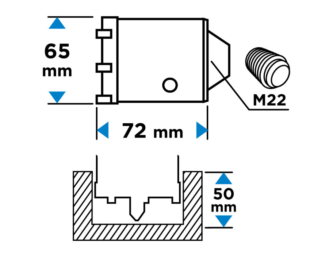 GRAPHITE Koronafúró, körkivágó, 65 mm, M22 55H327