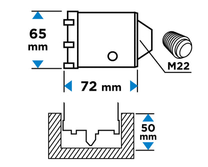 GRAPHITE Koronafúró, körkivágó, 65 mm, M22 55H327