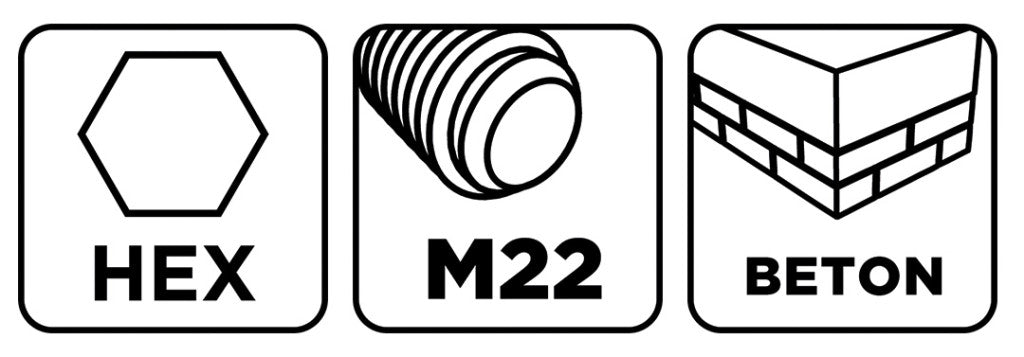 GRAPHITE Koronafúró, körkivágó adapter, hatszög szárral, központfúróval, M22, 200mm 55H330
