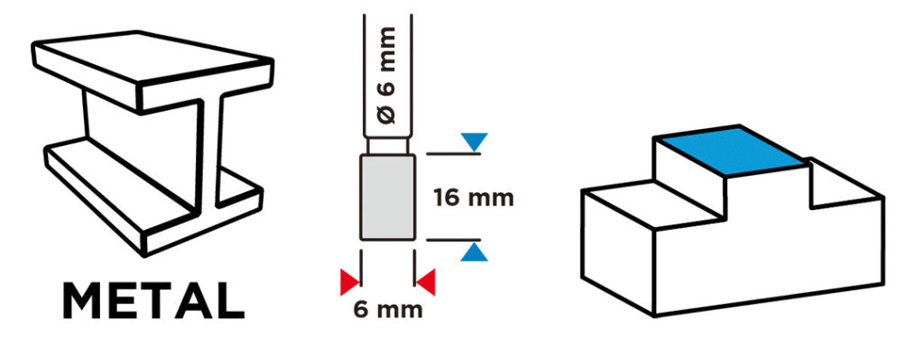 GRAPHITE Keményfém marófej, turbómaró, A, hengeres, 6x16mm, szár méret: 6x45mm 55H350